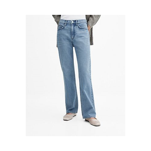 MANGO Womens Mid-Rise Straight Jeans