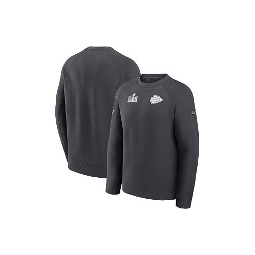 Nike Mens Anthracite Kansas City Chiefs Super Bowl LVIII Opening Night Tech Fleece Pullover Sweatshirt