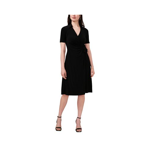 MSK Petite Short-Sleeve Side-Tied Dress