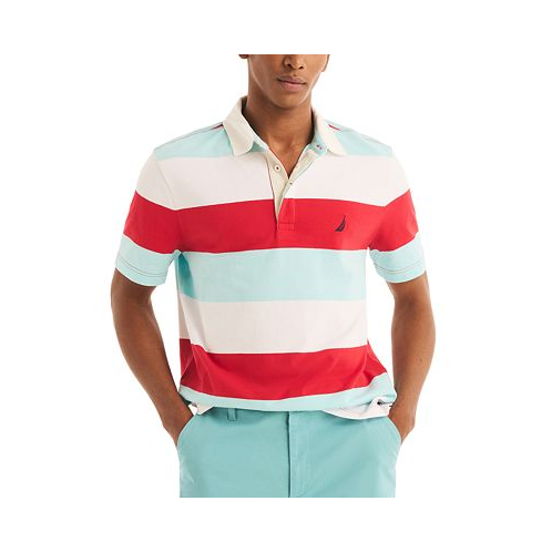 Nautica Mens Classic-Fit Stripe Rugby Polo Shirt