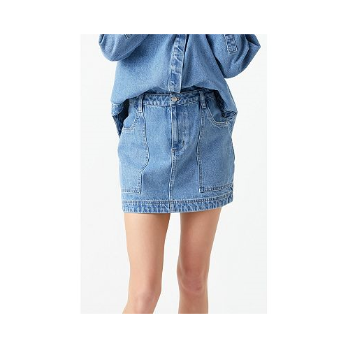 Grey Lab Womens Denim Mini Skirt