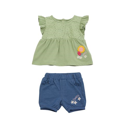 GUESS Baby Girl Short Sleeve Top and Denim Short