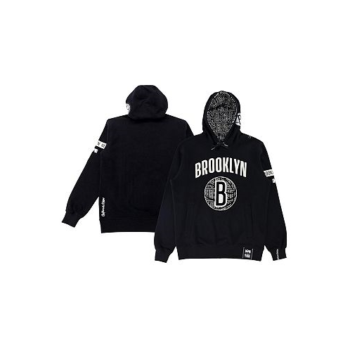 Two Hype Mens and Womens NBA x Black Brooklyn Nets Culture & Hoops Heavyweight Pullover Hoodie