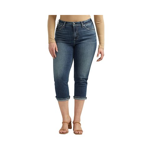 Silver Jeans Co. Plus Size Avery High-Rise Curvy-Fit Capri Jeans