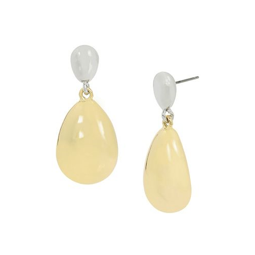 Robert Lee Morris Soho Two-Tone Dome Double Drop Earrings