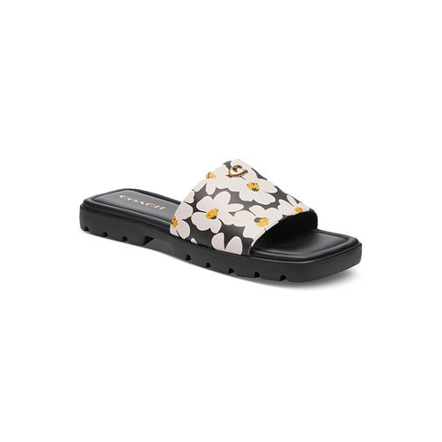 COACH Womens Florence C Mothers Day Lug-Sole Slip-On Slide Flat Sandals