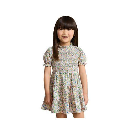 Polo Ralph Lauren Toddler and Little Girls Floral Smocked Cotton Jersey Dress