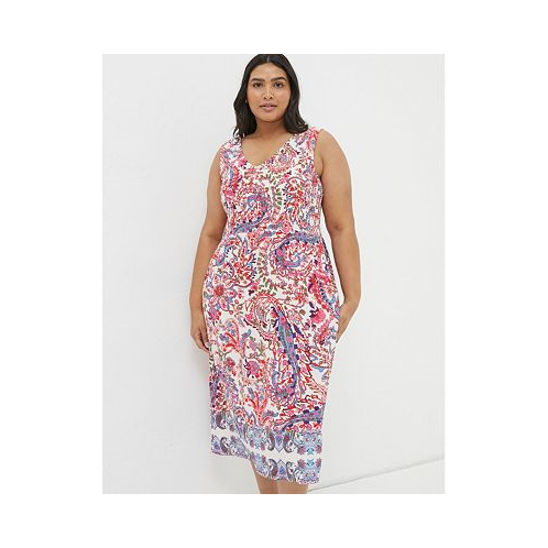 FatFace Womens Plus Size Aria Bright Paisley Midi Dress