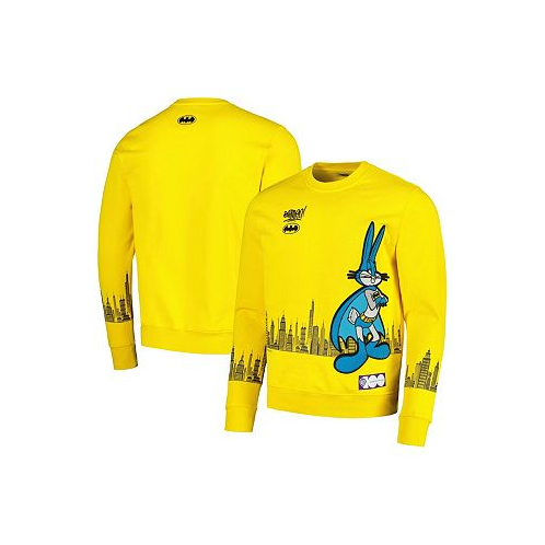 Freeze Max Mens Yellow Looney Tunes Bugs Bunny Batman Pullover Sweatshirt