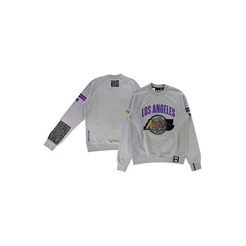 Two Hype Mens and Womens NBA x Heather Gray Los Angeles Lakers Culture & Hoops Heavyweight Pullover Sweatshirt