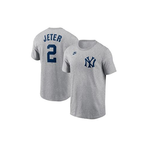 Nike Mens Derek Jeter Heather Gray New York Yankees Fuse Name and Number T-shirt
