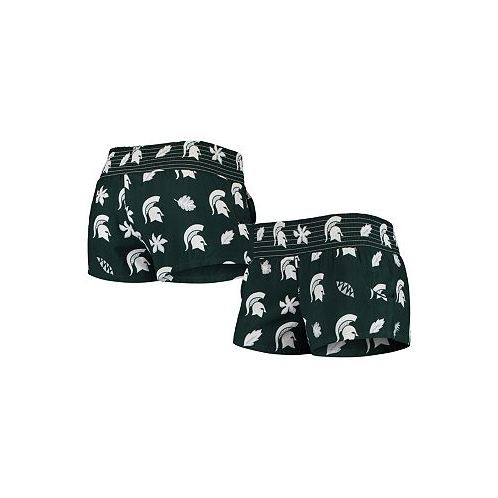 Wes & Willy Womens Green Michigan State Spartans Beach Shorts