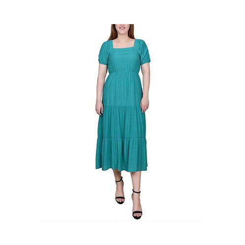 NY Collection Petite Short Sleeve Tiered Midi Dress