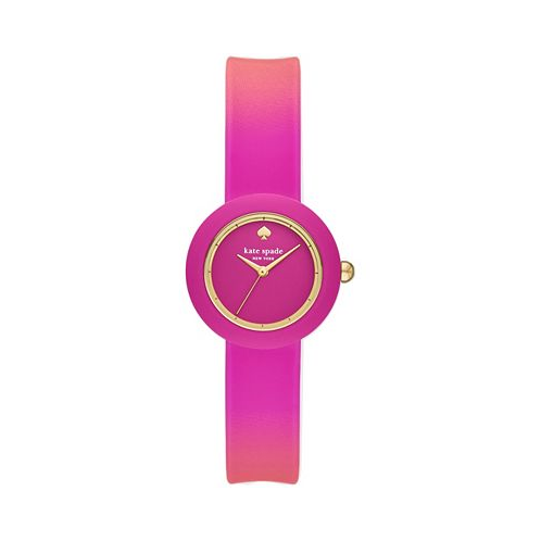 Kate spade new york Womens Mini Park Row Pink Silicone Watch 28mm