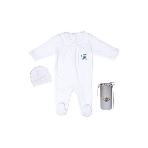 Royal Baby Collection Baby Royal Baby Organic Cotton Gloved Footed Coverall With Bow Hat in Gift Box