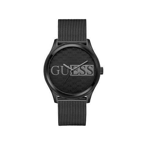 GUESS Mens Analog Black Stainless Steel Mesh Watch 44mm