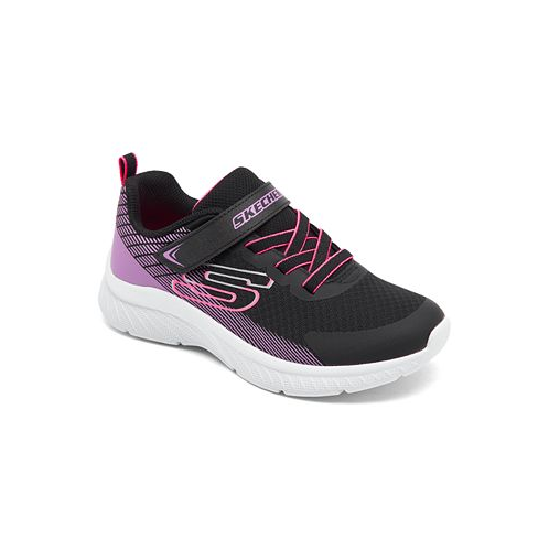 Skechers Little Girls Microspec Plus - Sprint Speed Fastening Strap Casual Sneakers from Finish Line