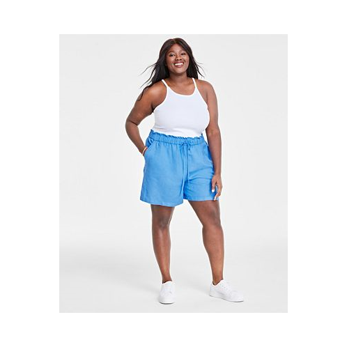 On 34th Trendy Plus Size Linen-Blend Shorts