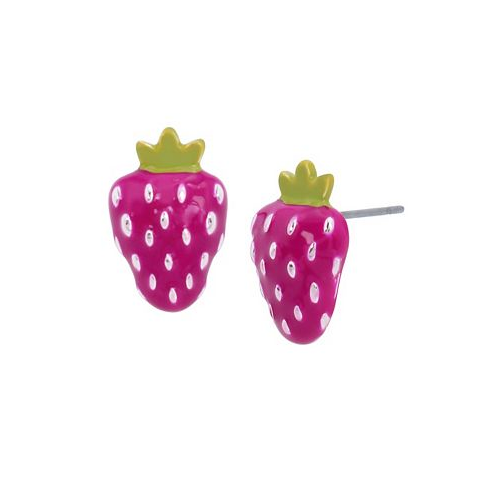 Betsey Johnson Fuchsia Strawberry Stud Earrings
