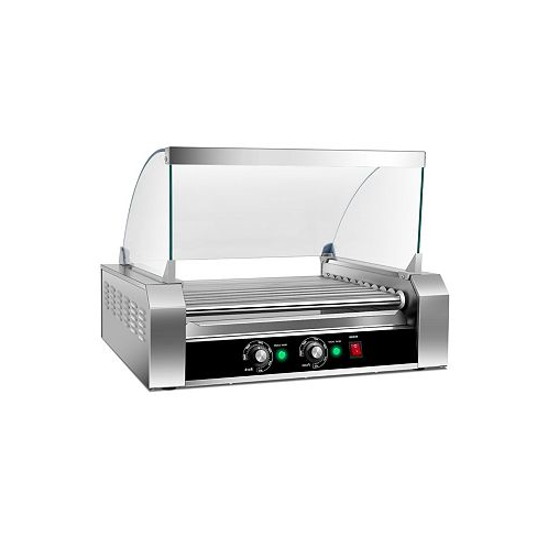 Slickblue Stainless Steel Commercial 11 Roller Grill and 30 Hot Dog Cooker Machine