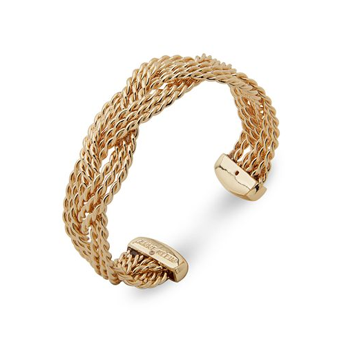 Anne Klein Gold-Tone Roped Braided Cuff Bracelet