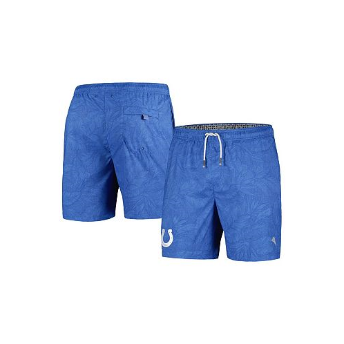 Tommy Bahama Mens Royal Indianapolis Colts Naples Layered Leaves Swim Trunks