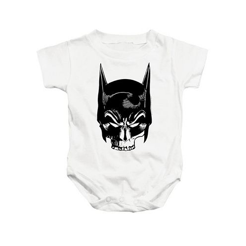 Batman Baby Girls Baby Skull On White Snapsuit