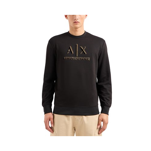 A|X Armani Exchange Mens Metallic Logo-Print Sweatshirt