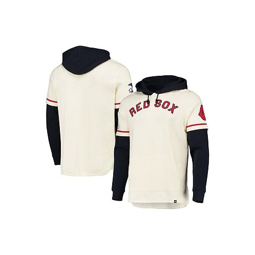 47 Brand Mens Cream Boston Red Sox Trifecta Shortstop Pullover Hoodie