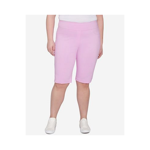 HEARTS OF PALM Plus Size Spring into Action Solid Tech Stretch Skimmer Pant