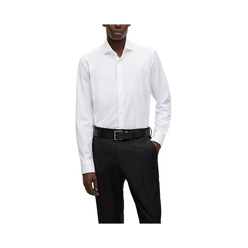 Hugo Boss Mens Stretch-Cotton Twill Regular-Fit Dress Shirt