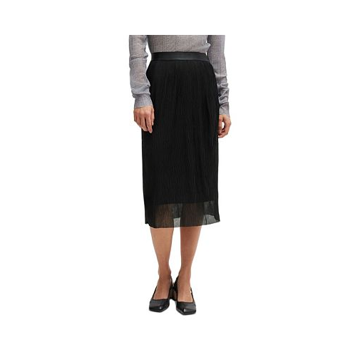 Hugo Boss Womens Plisse Pleats Stretch-Tulle Skirt