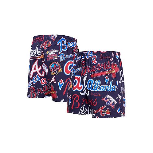 Pro Standard Mens Navy Atlanta Braves Toss Logo Woven Shorts