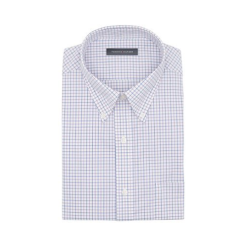 Tommy Hilfiger Mens Regular Fit Wrinkle Resistant Stretch Dress Shirt