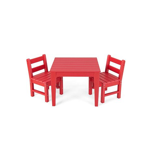 Costway 3PCS Kids Table & 2 Chairs Set Outdoor Heavy-Duty