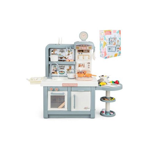 Slickblue Kids Play Kitchen Toy with Stove Sink Oven with Light and Sound