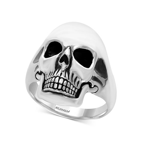 EFFY Collection EFFY Mens Skull Ring in Sterling Silver and Black Rhodium-Plate