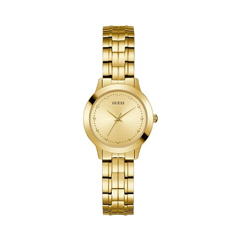 GUESS Womens Gold-Tone Stainless Steel Bracelet Watch 30mm