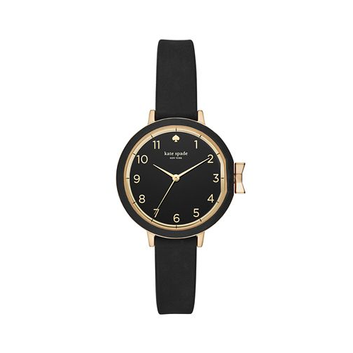 Kate spade new york Womens Park Row Black Silicone Strap Watch 34mm