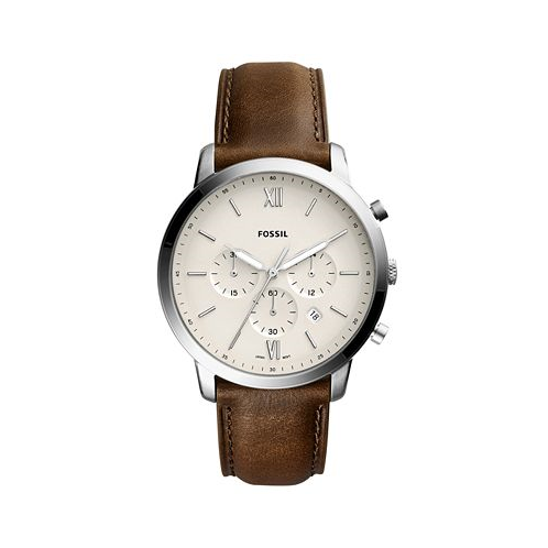 Fossil Mens Neutra Chronograph Brown Leather Strap Watch 44mm