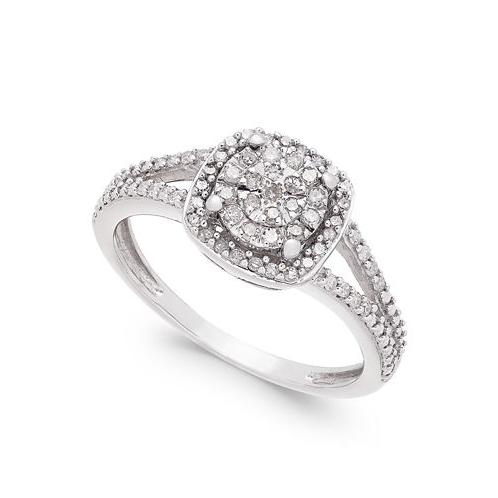 Promised Love Cushion-Cut Diamond Promise Ring (1/4 ct. t.w.) in Sterling Silver