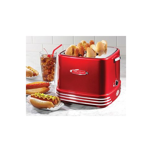 Nostalgia RHDT800RETRORED 4 Hot Dogs & Buns Pop-Up Toaster