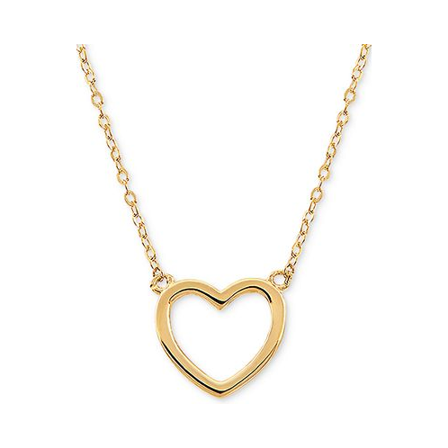 Macys Open Heart 17 Pendant Necklace in 10k Gold