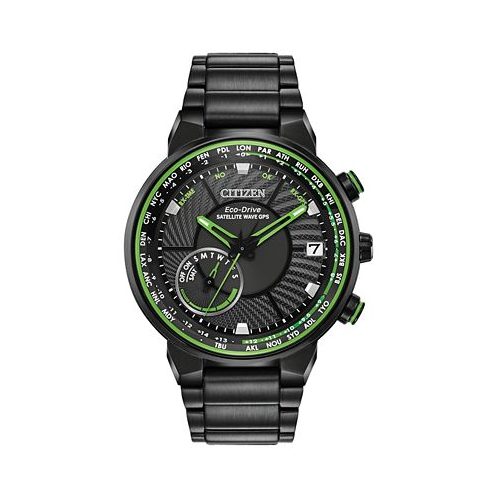 Citizen Eco-Drive Mens Satellite Wave GPS Black-Tone Stainless Steel Bracelet Watch 44mm