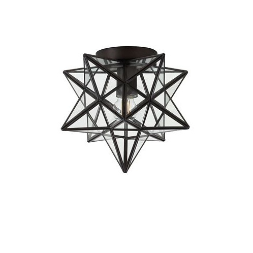 Jonathan Y Stella Moravian Star Metal/Glass LED Flush Mount