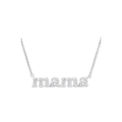 Macys Diamond Mama Pendant Necklace (1/6 ct. t.w.) in Sterling Silver 18 + 2 extender