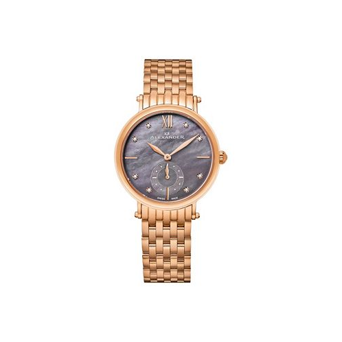 Stuhrling Alexander Watch AD201B-04 Ladies Quartz Small-Second Watch with Rose Gold Tone Stainless Steel Case on Rose Gold Tone Stainless Steel Bracelet