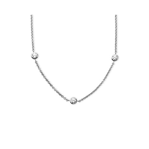 Arabella Sterling Silver Necklace White Round-Cut Cubic Zirconia 7-Station Necklace (3-1/6 ct. t.w.)