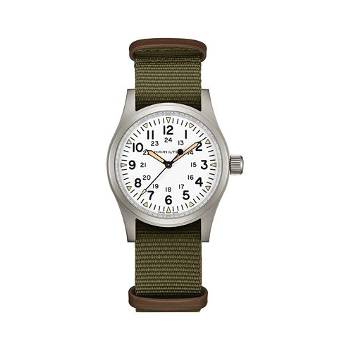 Hamilton Mens Swiss Mechanical Khaki Field Green Nato Strap Watch 38mm