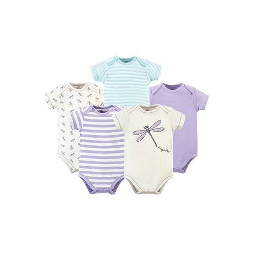 Touched by Nature Baby Girls Baby Organic Cotton Bodysuits 5pk Dragonfly